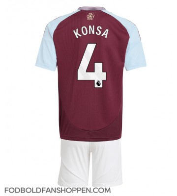Aston Villa Ezri Konsa #4 Hjemmebanetrøje Børn 2024-25 Kortærmet (+ Korte bukser)